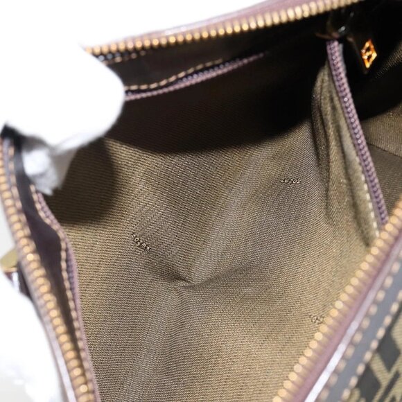 FENDI Zucca Canvas Hand Bag Black Brown Auth 144377 - Picture 13 of 16